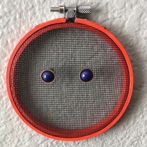 Purplish-Blue & Gold Stud Earrings